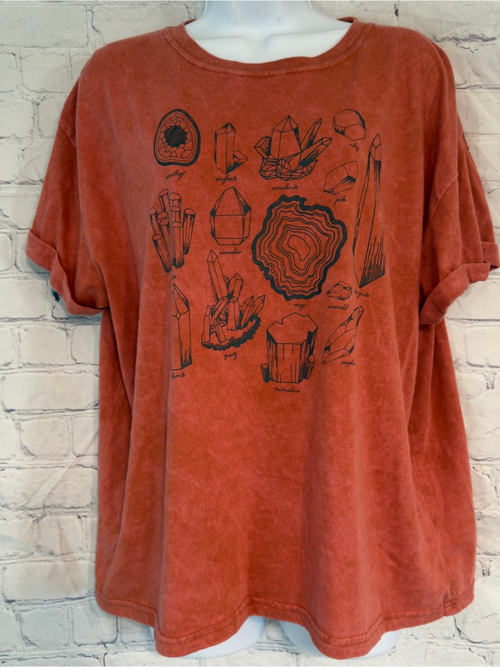 Fifth Sun Rust Orange Mineral Graphic Short Sleeve Tee XXL